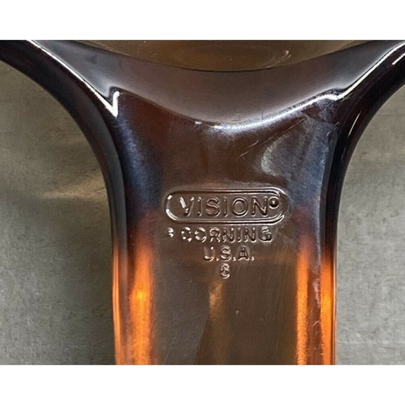 Vision Corning Ware Pyrex Glass 7" #6 Waffle Bottom Saute Skillet Fry Amber Pan - Picture 2 of 3